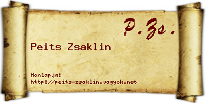 Peits Zsaklin névjegykártya